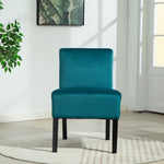 Valina Velvet Fabric Armless Accent Chair | Teal
