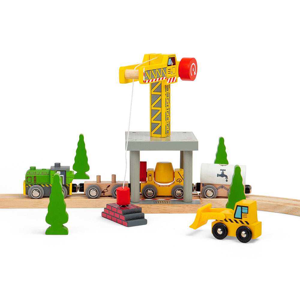 Yellow Crane Accessory for Wooden Train Sets