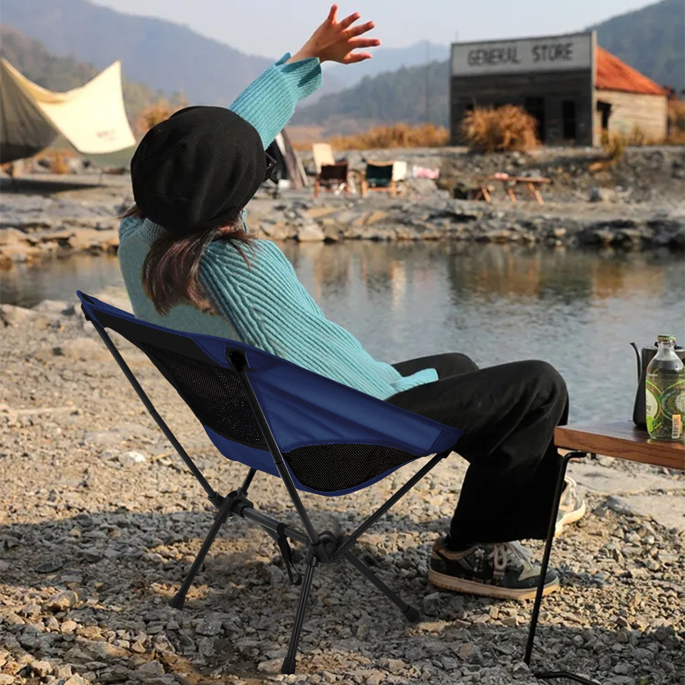 Portable Folding Camping Chair | One Size | Navy Blue