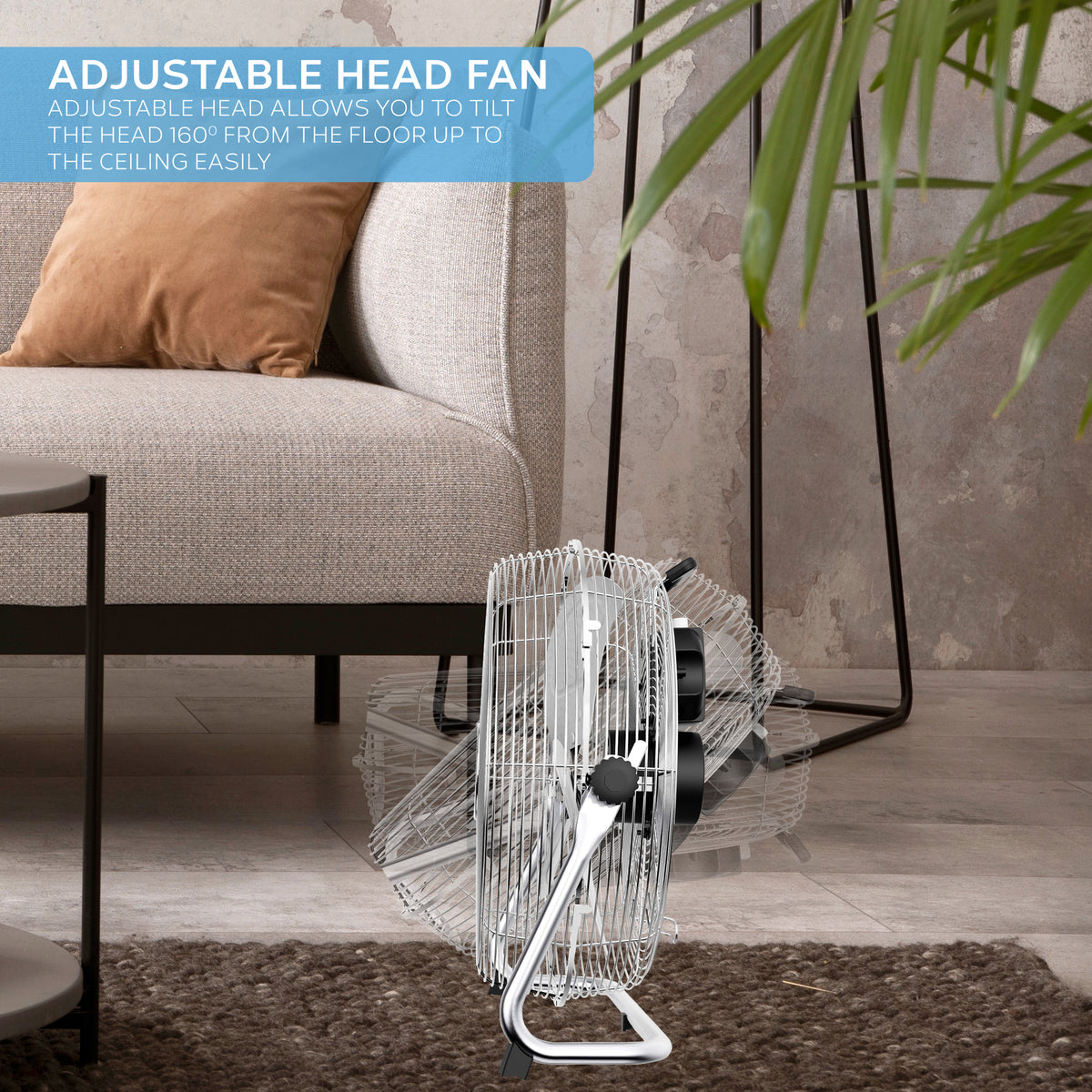 14/16/20" Circular Floor Fan - Powerful Air Cooling Fan With 3 Speed Settings | 16" | Silver
