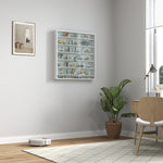 7-tier Wall Display Cabinet W/ Shelves Glass Doors | White