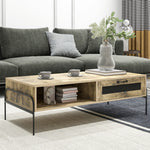 HOMCOM Industrial Coffee Table With Drawer