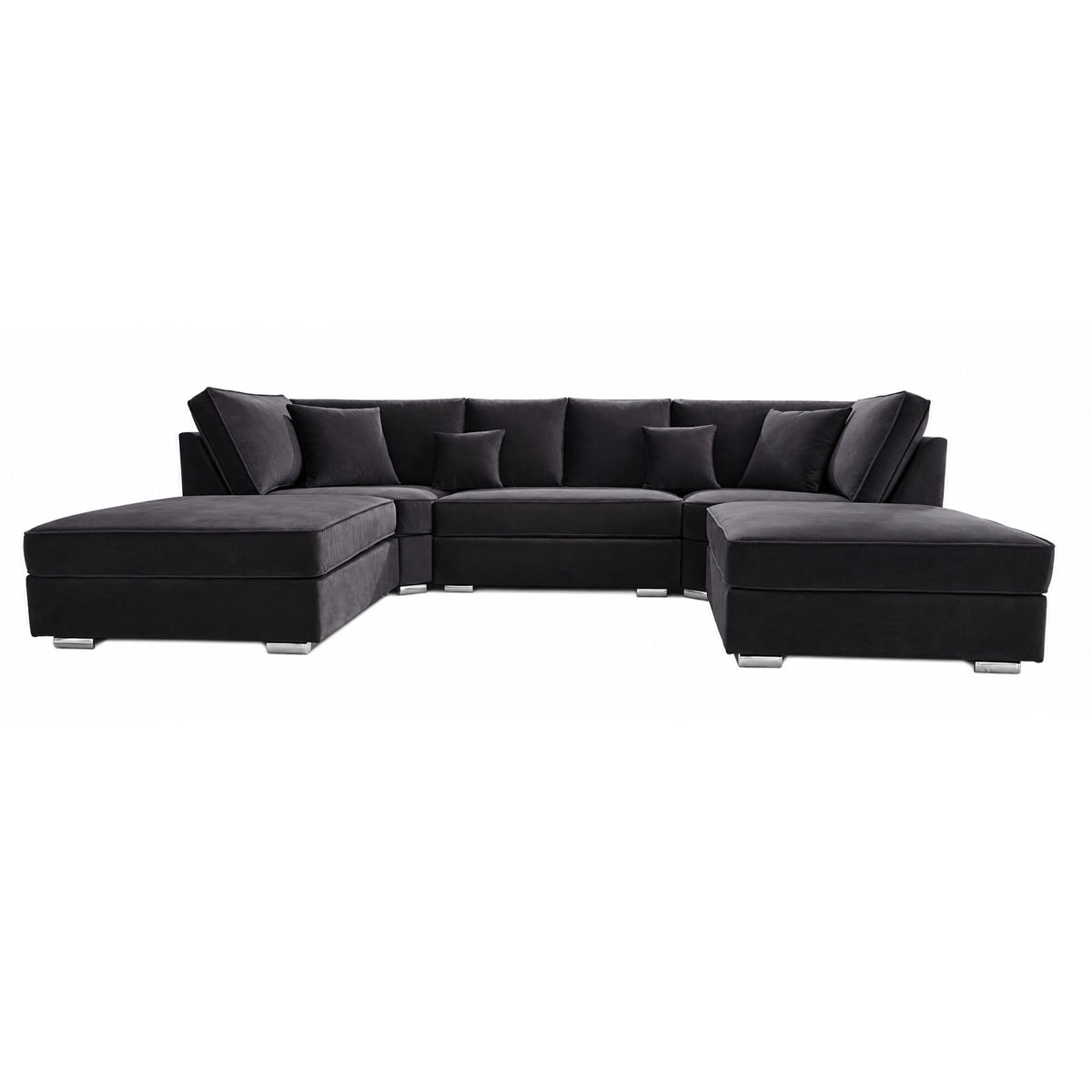 The Chelsea U-shaped Modular Corner Sofa With Deep Seat | 5 Seat | Dark Grey