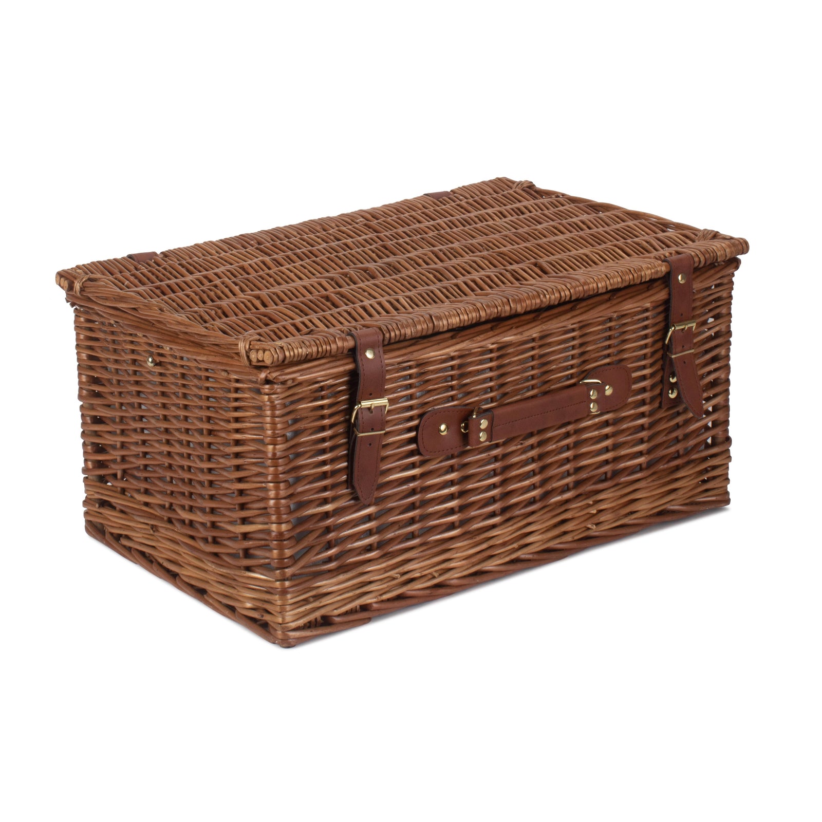 Classic Fitted Picnic Wicker Basket | 6-person | White