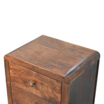 California Walnut Naya Bedside, 3 Drawers, Brown | Brown