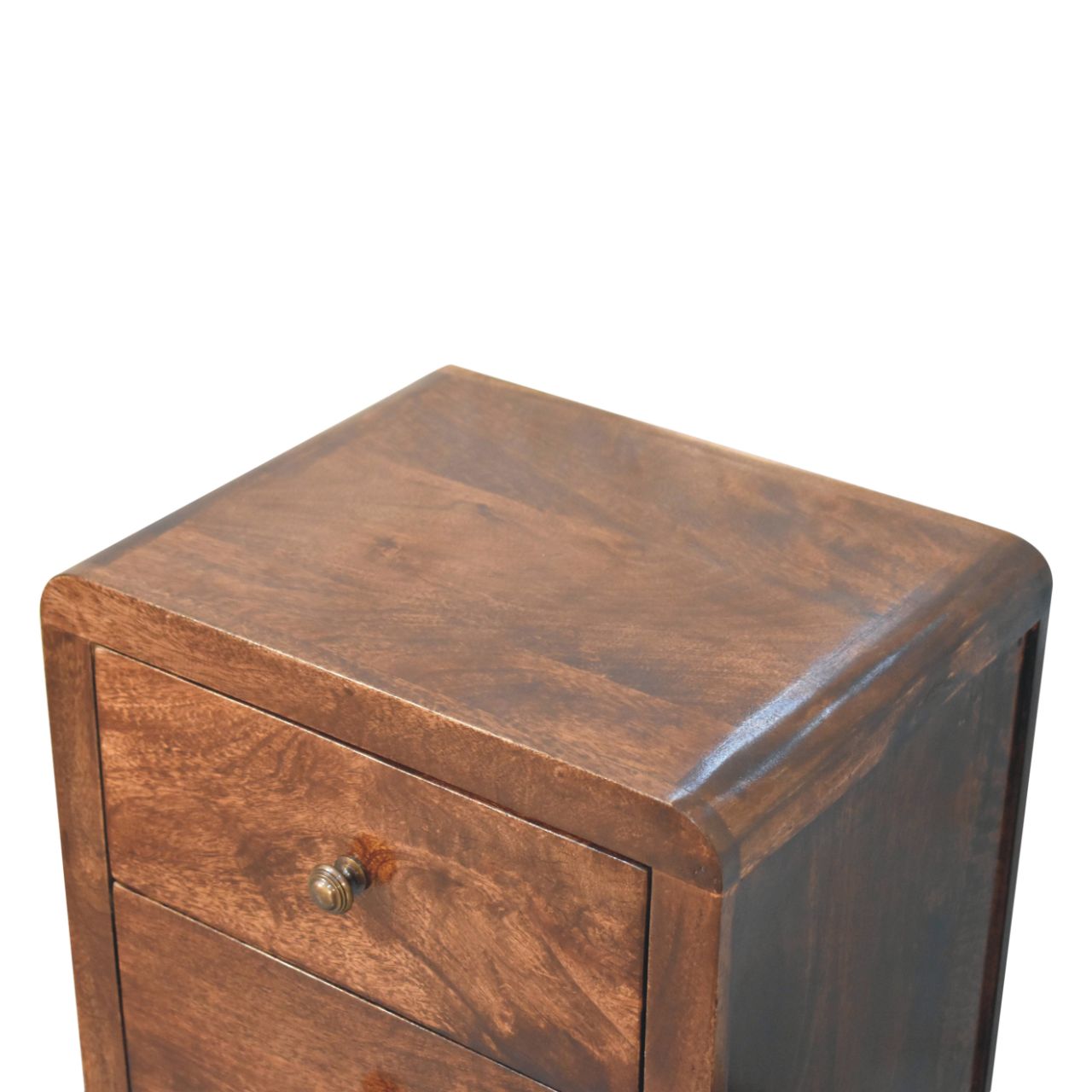 California Walnut Naya Bedside, 3 Drawers, Brown | Brown