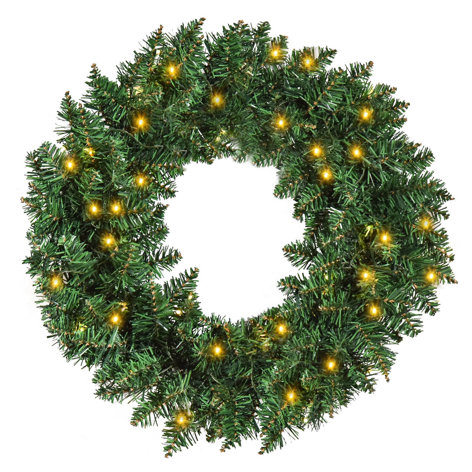 Christmas Wreath with 50 Warm White Led Lights