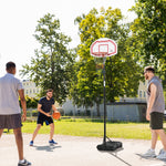 Outdoor Adjustable Basketball Hoop Stand 210-260cm | Red