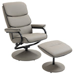 Faux Leather Recliner Chair W/ Ottoman Swivel Lounge Seat