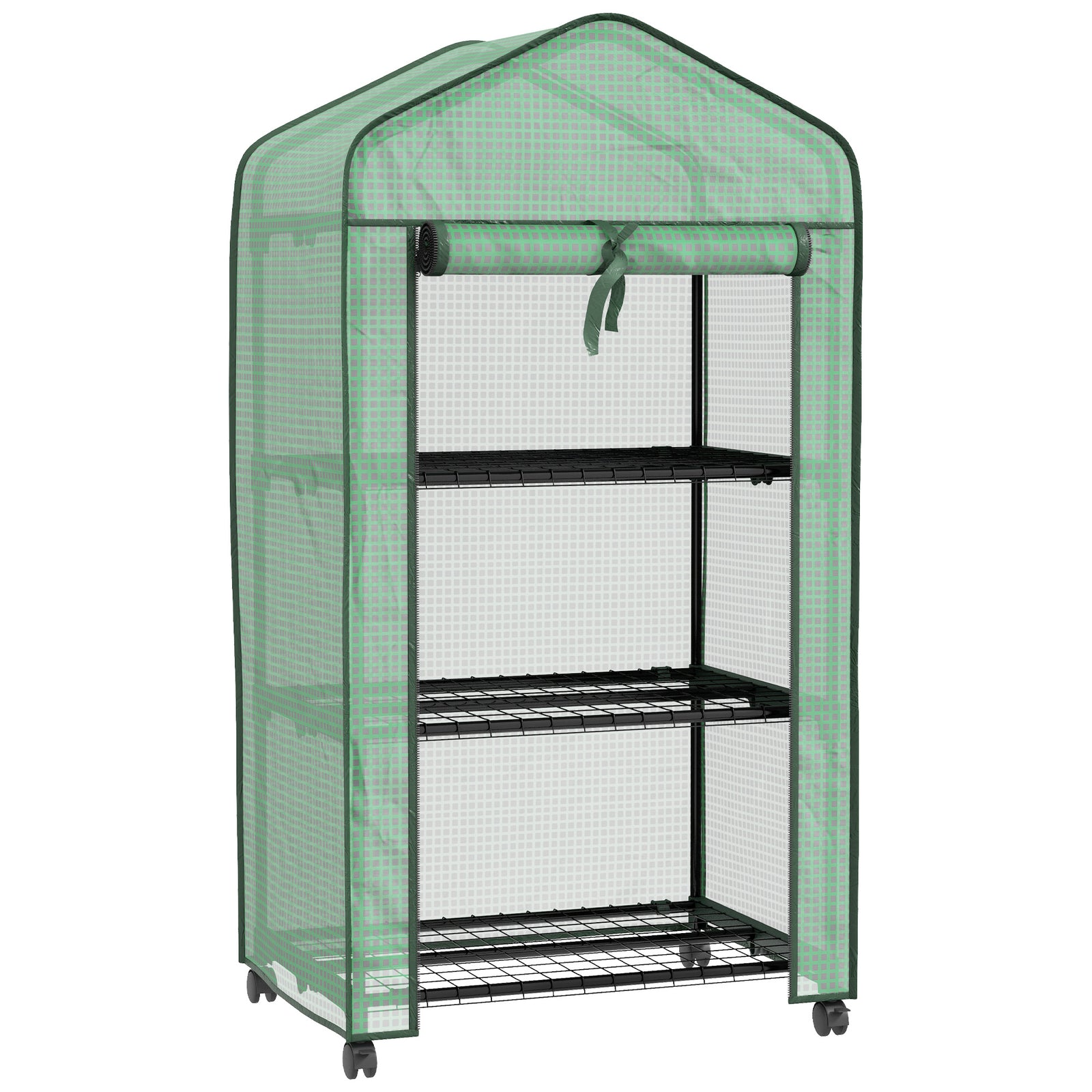 3-tier Mini Greenhouse W/ Pe Cover | Green