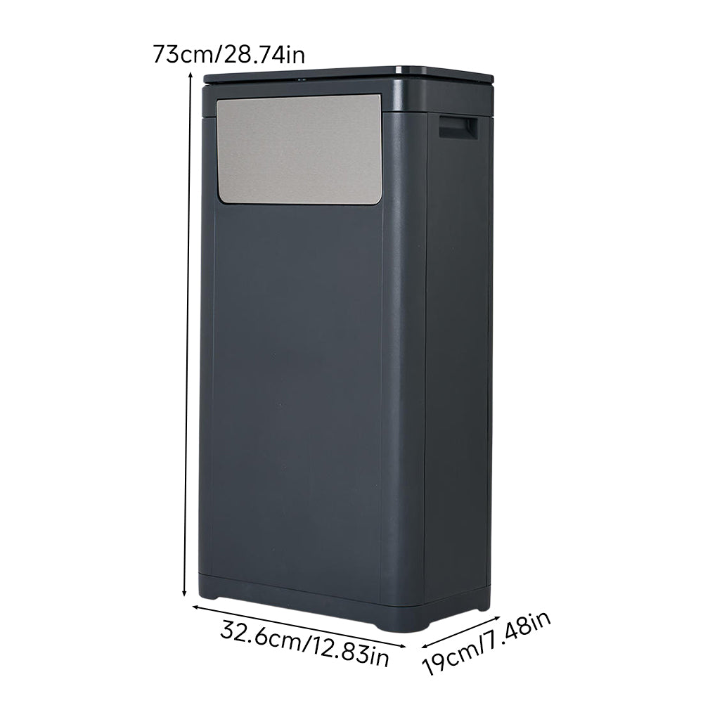 25l/32l Plastic Rubbish Bin With Top And Side Opening | Large | Black
