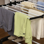 Foldable Clothes Drying Rack Steel Garment Dryer Casters | One Size | Black