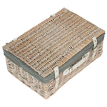 Wicker 45cm White Wash Empty Picnic Basket | Gray