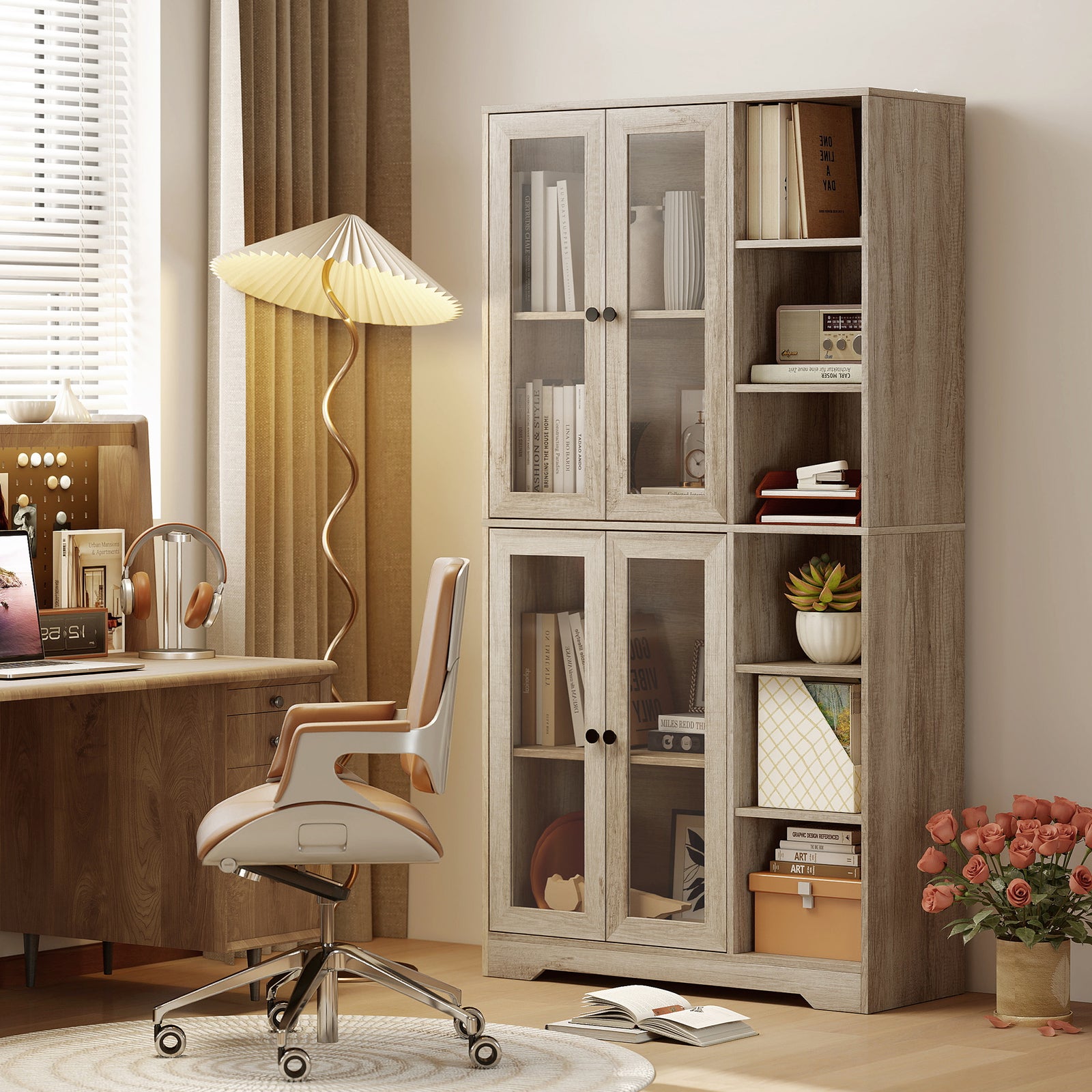 172cm Tall Kitchen Cupboard, Pantry Storage Cabinet | Light Grey