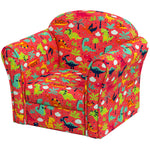 Kids Sofa Chair With Flamingo Design For Bedroom, Playroom | Red