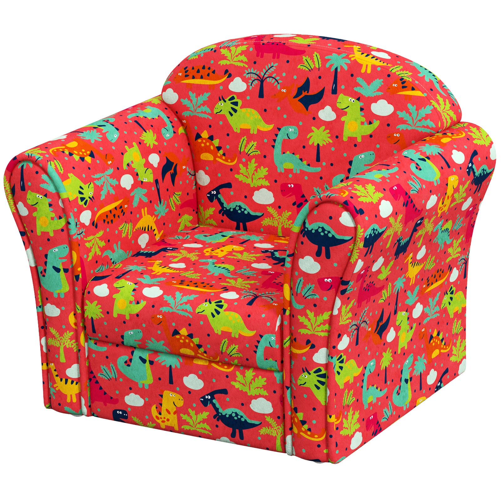Kids Sofa Chair With Flamingo Design For Bedroom, Playroom | Red