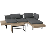 3-piece L Shape Sofa Set W/ Hdpe Table