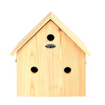 Sparrow Silhouette Wooden Bird House | 8 Panel | Beige