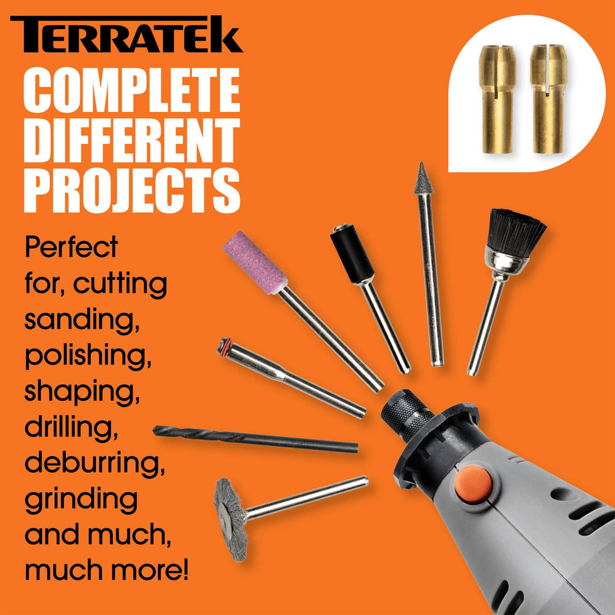 Rotary Tool Kit 135w & Accessory Set Variable Speed 8000-33000rpm Ideal For Diy Woodwork & Hobby Craft Dremel Compatible | 150 Piece Kit + Case | Grey