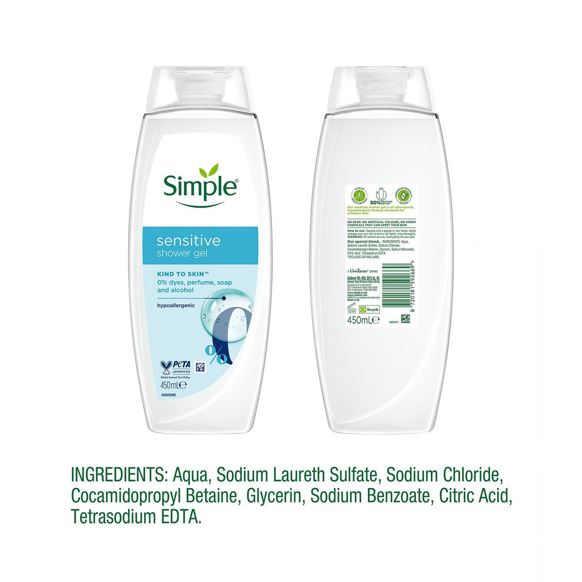 Sensitive Shower Gel 450ml Multipack | Set of 24