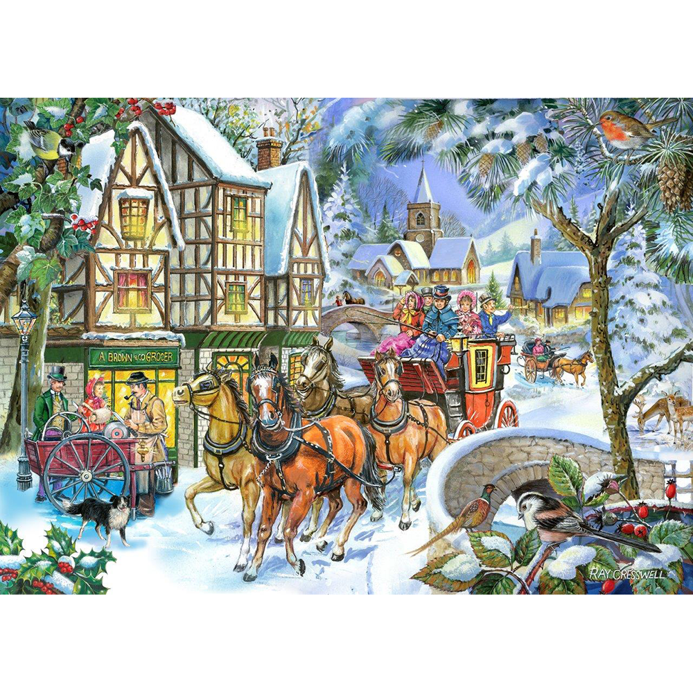 Snow Coach - Big 500 Piece Jigsaw Puzzle For Adults, With Extra Large Pieces