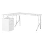 L-shaped Corner Pc Desk Table W/ Drawer Home Office | White