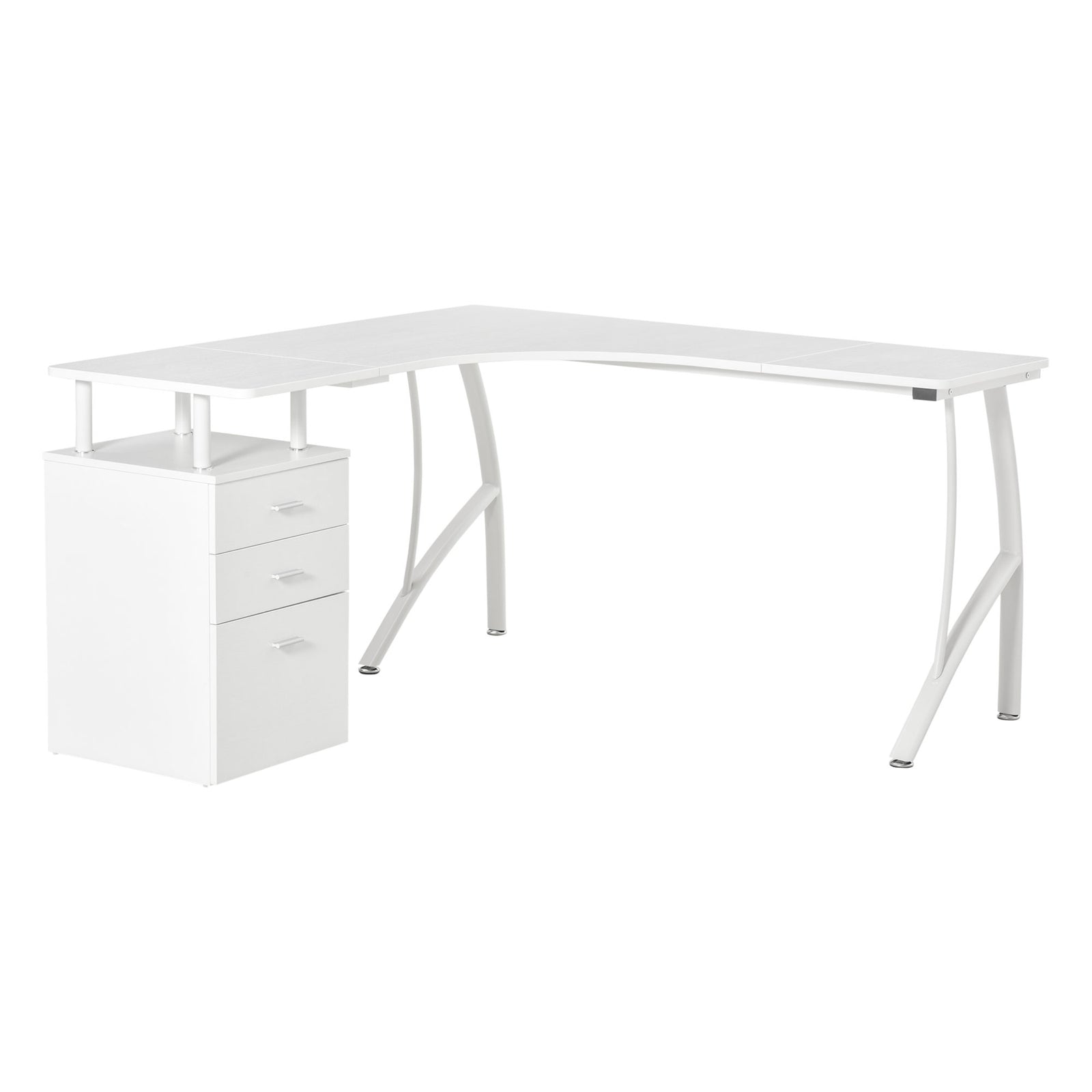 L-shaped Corner Pc Desk Table W/ Drawer Home Office | White