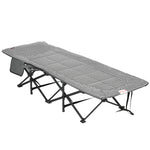 Foldable Camping Bed W/ Padding, Bag, Cup Holder | Black
