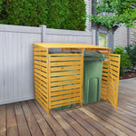 Wheelie Bin Storage | Double | Brown