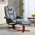 Reclining Armchair With Footstool And Adjustable Backrest | One Size | Gray