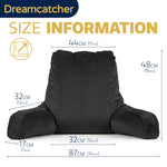 Large Reading Pillow, Shredded Memory Foam Cuddle Cuddle Cushion Backrest, Arm Support ,washable Velvet Cover | L | Black