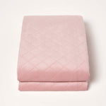 Diamond Quilted Velvet Bed Throw | 150cm x 200cm | Pink