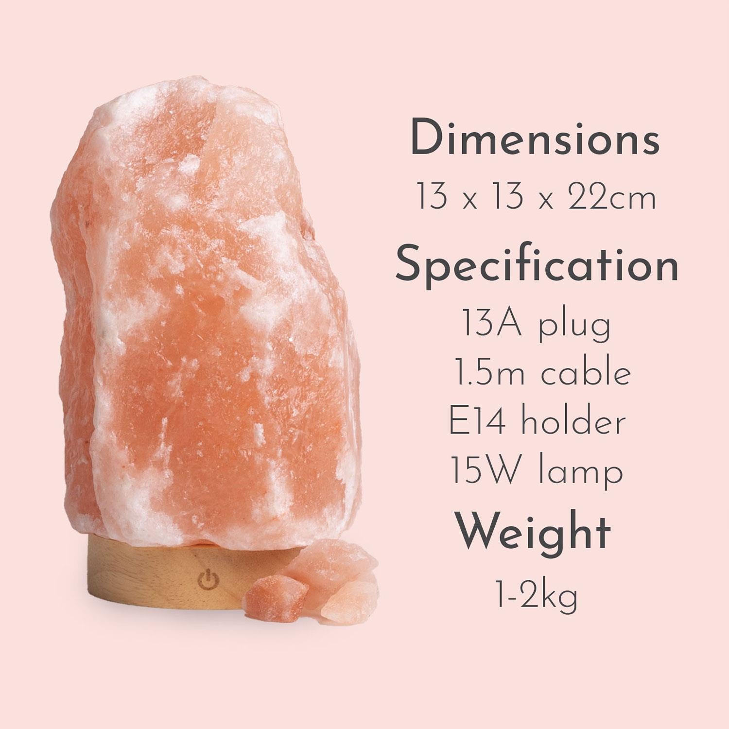 Himalayan Salt Lamp Home Decor Mood Light With Dimmer And Flame Main
