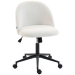 Desk Chair, Fluffy Swivel Office Chair For Makeup Vanity | Cream
