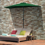 3m Half Round Parasol Balcony Shade | Green