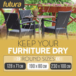 Premium Round Waterproof Garden Furniture Cover, Outdoor Patio Weatherproof Rattan Table & Chair Set Guard | 190 x 80cm | Black