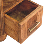 Beaumont Marble Bedside, 1 Drawer, 1 Open Shelf, White and Brown | 9 | Brown