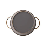2-piece Retro Metal Plant Pot Set With Wooden Handle | Set of 2 | Slate Grey