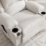 Cream Electric Recliner Chair Single-seat Sofa With Heating & Massage Function