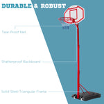 Adjustable Basketball Stand Backboard With Wheels | Red