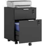 2 Drawer Filing Cabinet With Adjustable Hanging Bars For A4 And Letter | Black