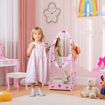 Aiyaplay 360° Rotating Kids Full Length Mirror With Storage Shelf, Hot Pink