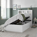 Oscar Wooden Bookcase Ottoman Storage Bed | Single | White