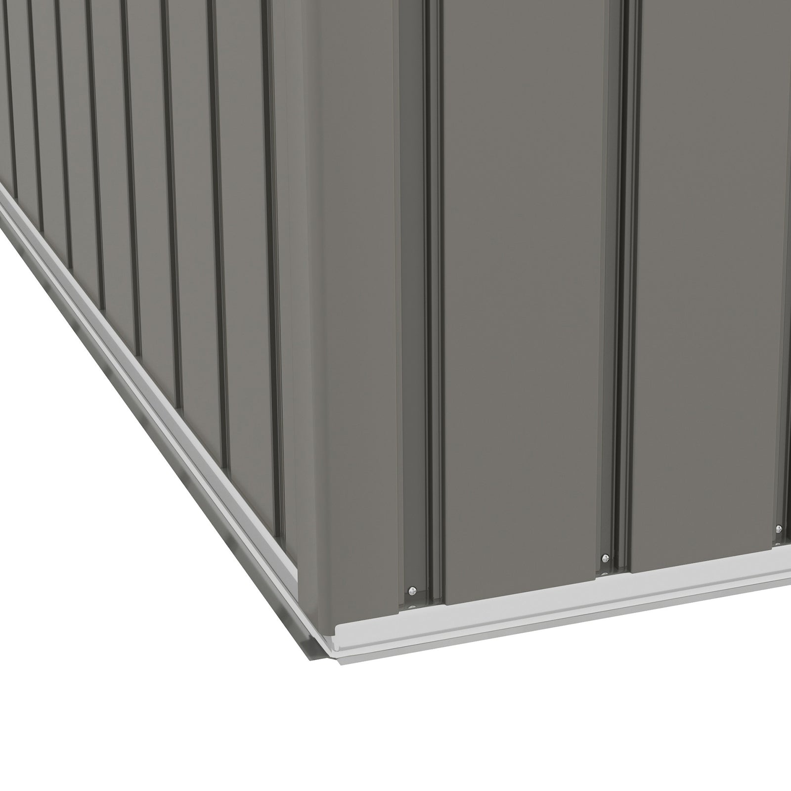 8 X 6ft Garden Storage Shed With Double Sliding Door Outdoor | Light Slate Gray