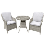 Hampton Rattan 2 Seat Bistro Set In Dove Grey | 2 Seat | Light Grey