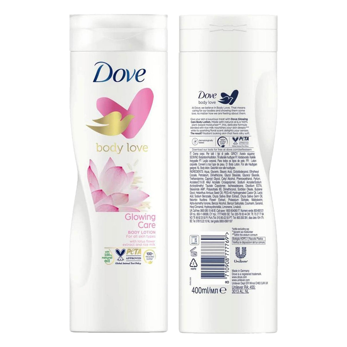 Body Love Nourishing Secrets Body Lotion, Lotus & Rice Milk, 400ml | Set of 1
