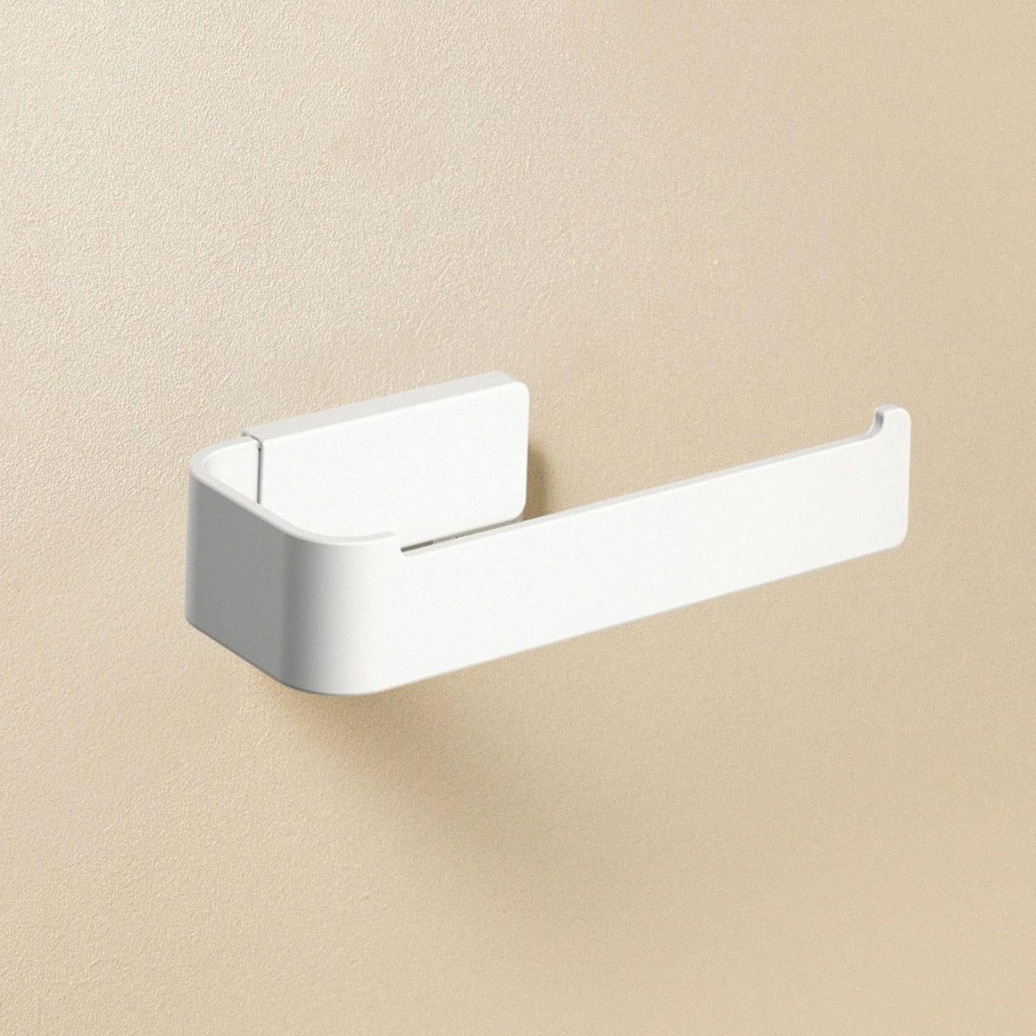 Toilet Roll Holder, Matt White, Self-adhesive Option,nea Collection