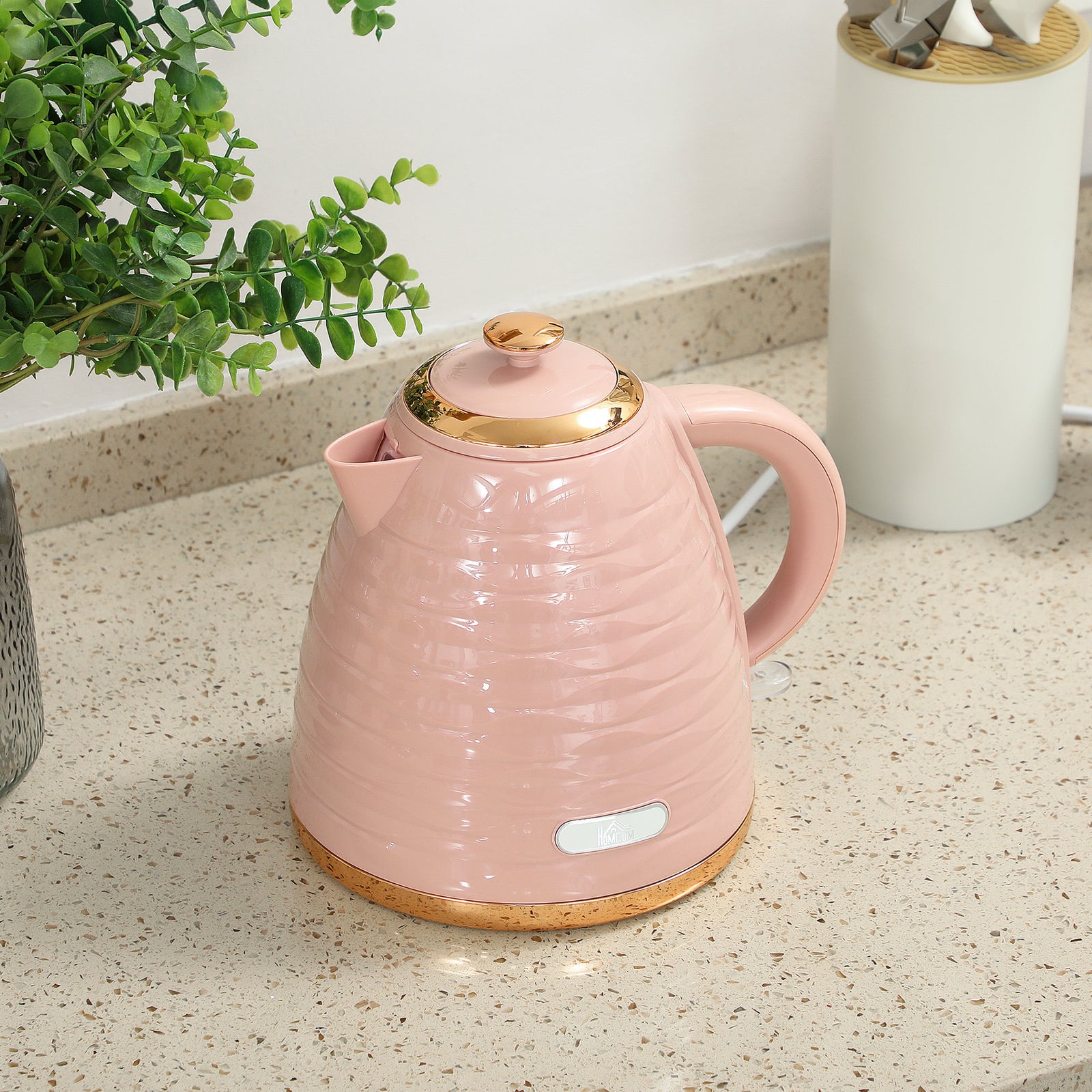 Electric Kettle, Swivel Pink Ripple | Pink