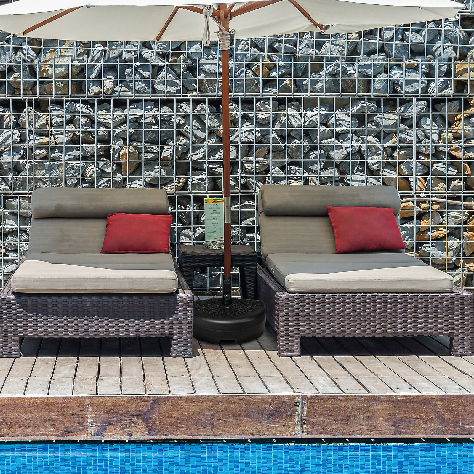 Half Round Patio Umbrella Base For 3.8 Cm Or 4.8 Cm Pole