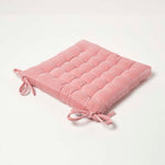 Quilted Velvet Chair Pad, 40 X 40 Cm | Set-of-1 | Pink